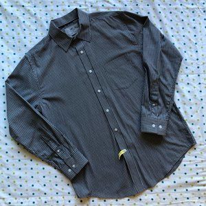 T&B Black and Grey Striped Button Down